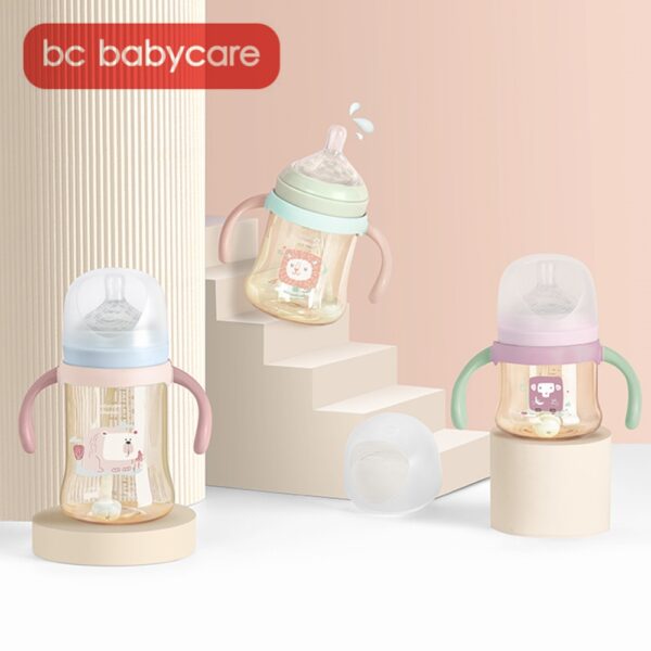 BC Babycare Baby Bottles Feeding Detachable Gravity Ball Anti-flatulence Milk Drinking Water Silicone Nipple Wide-Caliber Bottle