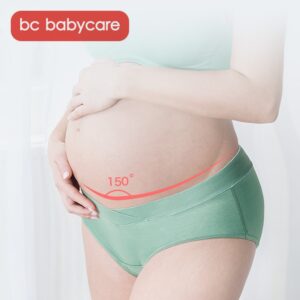 BC Babycare Soft Cotton Breathable V-Shaped Low Waist Maternity Underwear Panties Stretch Belly Support Women Solid Underpants