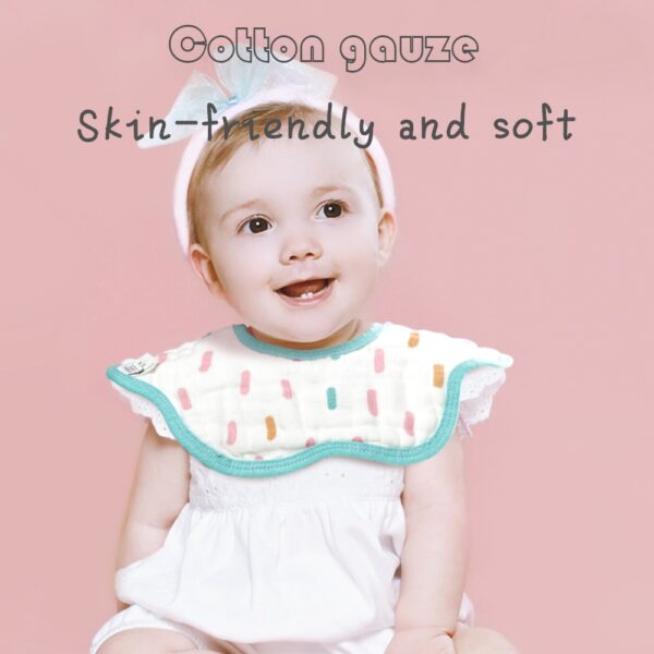 BC Babycare 3pcs Baby Bibs 360° Rotation Cotton Gauze Breathable Soft Absorbent Kids Burp Cloth Floral Shape Infant Saliva Towel