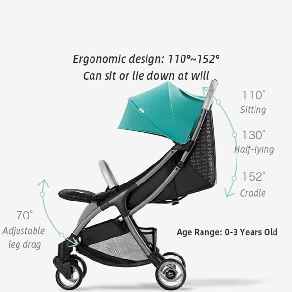 BC Babycare Automatic Folding Baby Stroller Sit Lying Shock Absorbers Travel Visible Lightweight Umbrella Strollers for Babies