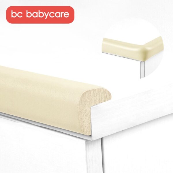 BC Babycare 2M Baby Proofing Edge Corner Safety Protector Soft Rubber Foam Table Safety Bumper Guard 3M Pre-Taped Corners