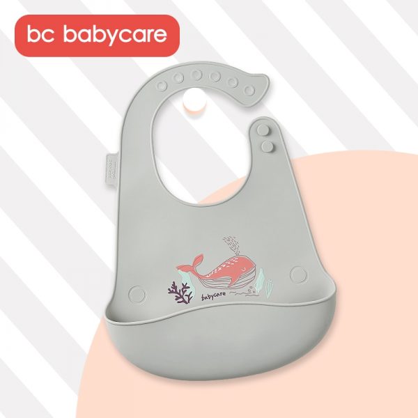 BC Babycare Unisex Silicone Waterproof Baby Bibs Adjustable Feeding and Weaning Toddlers Infants Bibs Food Catcher Bibs BPA Free