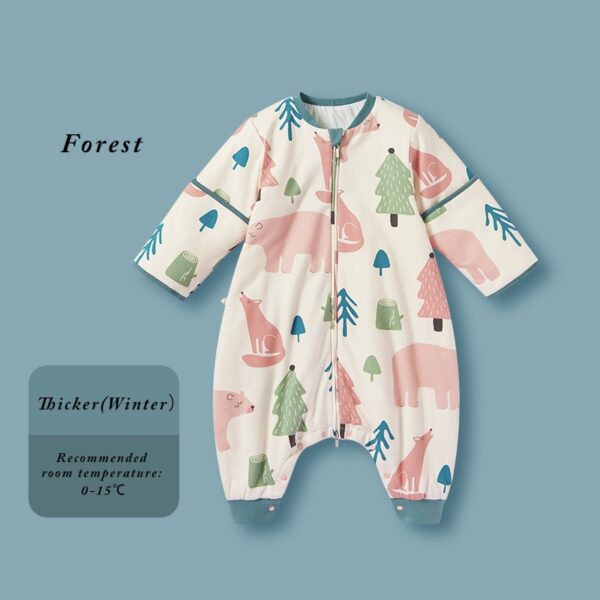 BC Babycare Cotton Winter Warm Sleeping Bags Cartoon Pattern Children Split Leg Swaddle Toddler Detachable Sleeve Baby Clothes