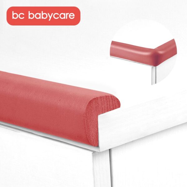BC Babycare 2M Baby Proofing Edge Corner Safety Protector Soft Rubber Foam Table Safety Bumper Guard 3M Pre-Taped Corners
