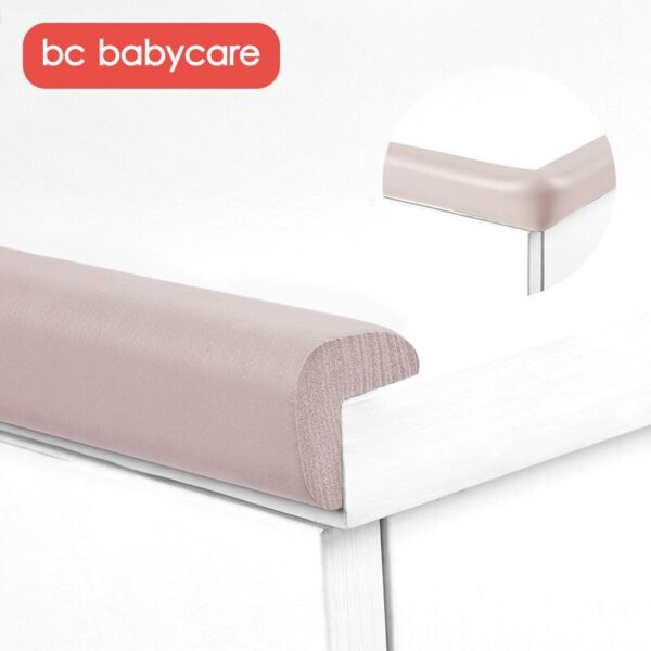 BC Babycare 2M Baby Proofing Edge Corner Safety Protector Soft Rubber Foam Table Safety Bumper Guard 3M Pre-Taped Corners