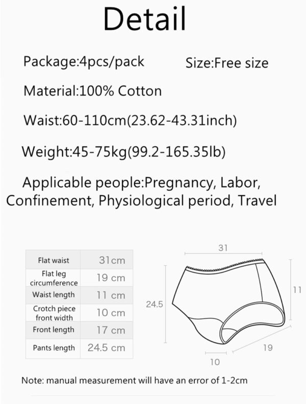 BC Babycare 4/8pcs Disposable Pregnant Cotton Underwear Women Travel Breathable Soft Elasticity Postpartum Panties Briefs