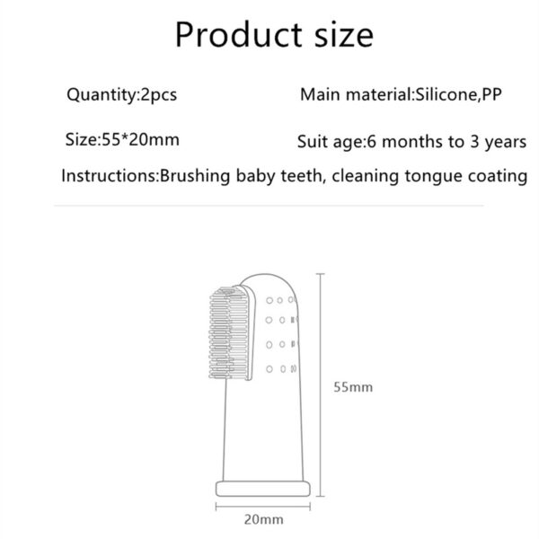 BC Babycare Baby Silicone Finger Toothbrush+Box Infant Oral Massager Teether Food Grade Silicone Nano Silver Soft Cleaner Brush