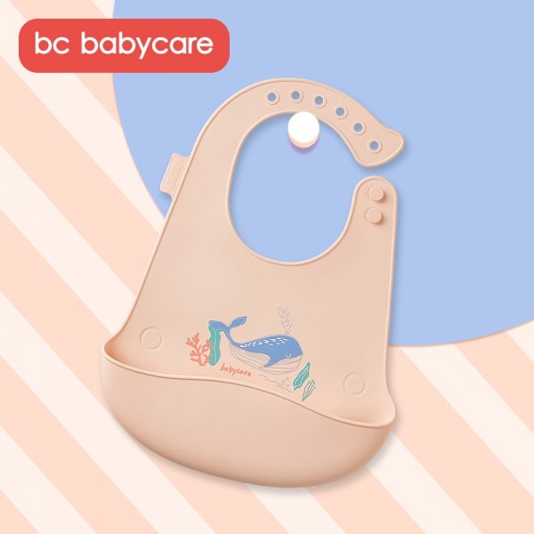 BC Babycare Unisex Silicone Waterproof Baby Bibs Adjustable Feeding and Weaning Toddlers Infants Bibs Food Catcher Bibs BPA Free